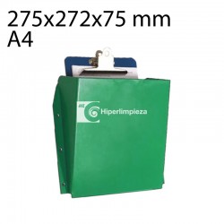 Archivador plástico detectable A4 vertical verde