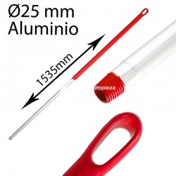 Mango alimentaria aluminio 1535 mm rojo