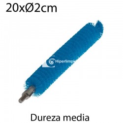 Cepillo limpiatubos alim sin palo 20mm medio azul