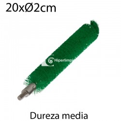 Cepillo limpiatubos alim sin palo 20mm medio verde